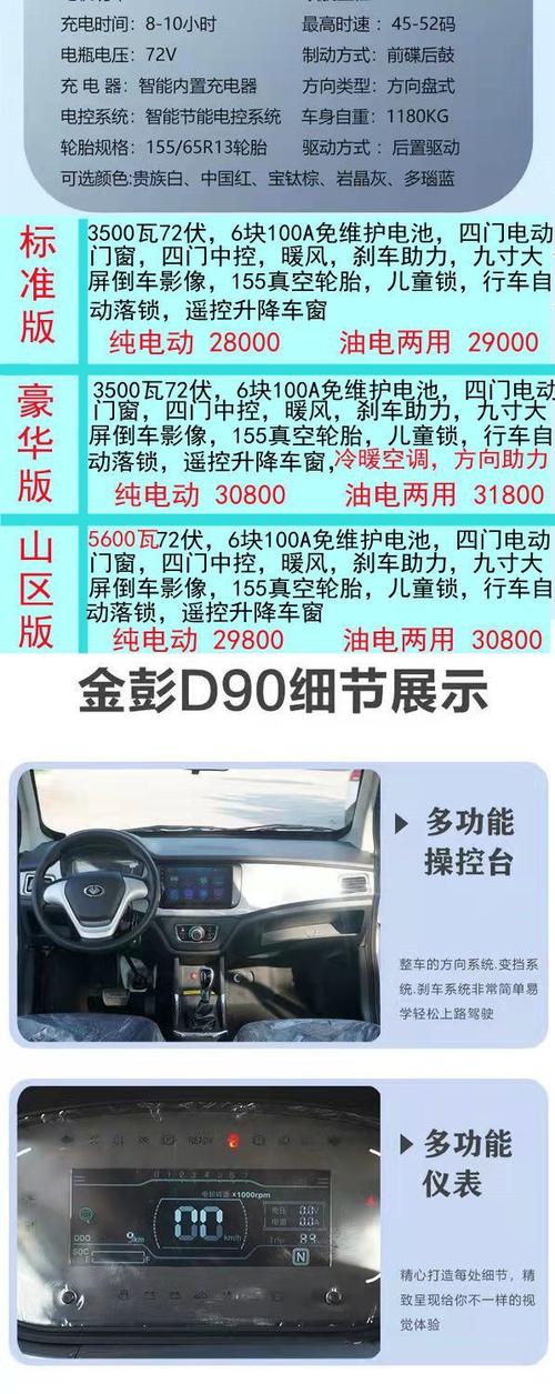 金彭四轮电动车价格表