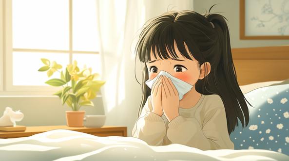 女生感冒流鼻涕问她说好点了