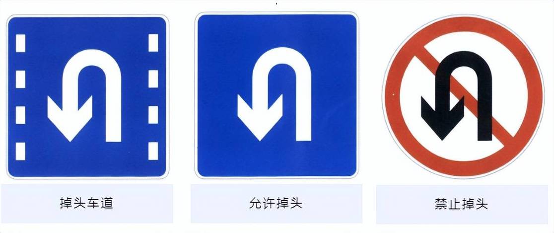道路掉头标志标线大全