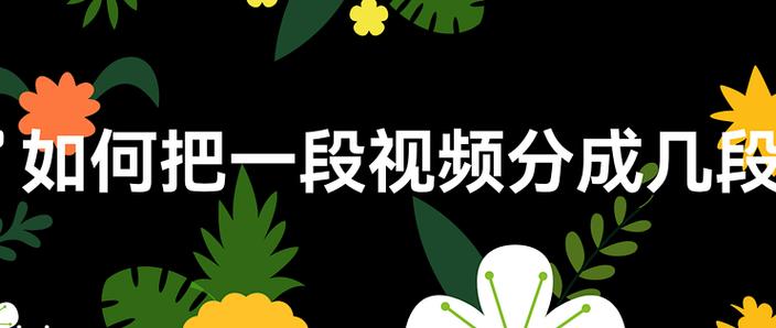 视频怎么分割多个片段