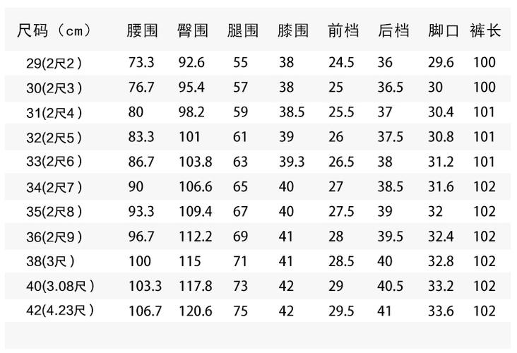 裤子常规口袋尺寸