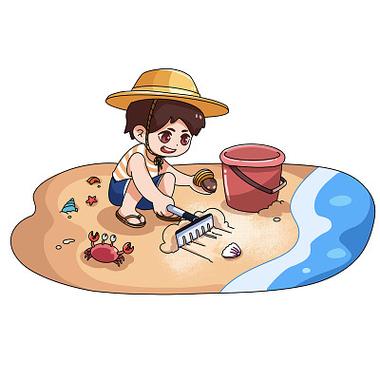 赶海图片简笔画