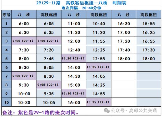 淮南29路公交车路线时间表