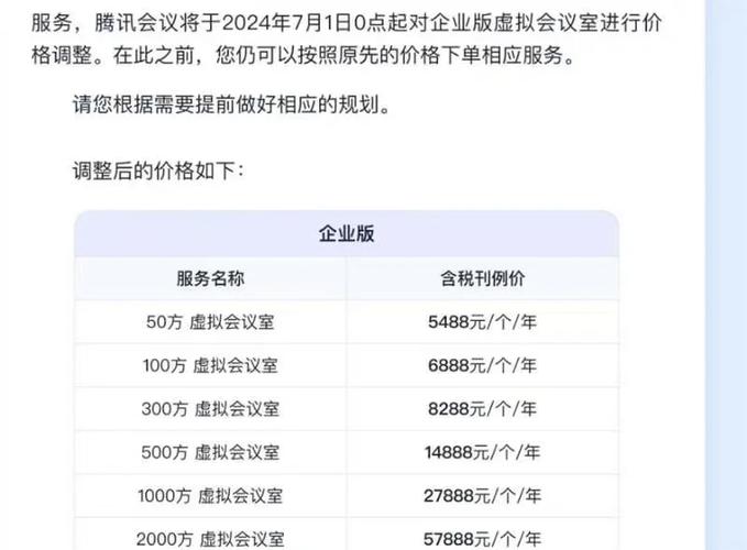 腾讯会议付费版 收费标准