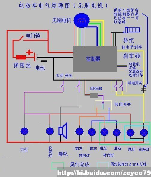 绿源电动车全车电路接线图