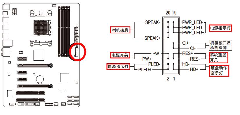 技嘉主板电源插针接法图解