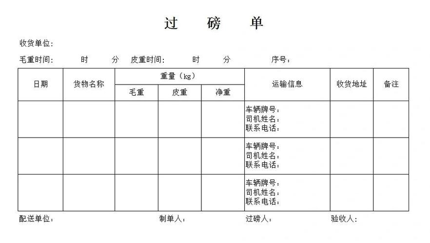 过磅单电子版