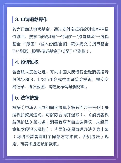 蚂蚁基金扣我钱怎么退回