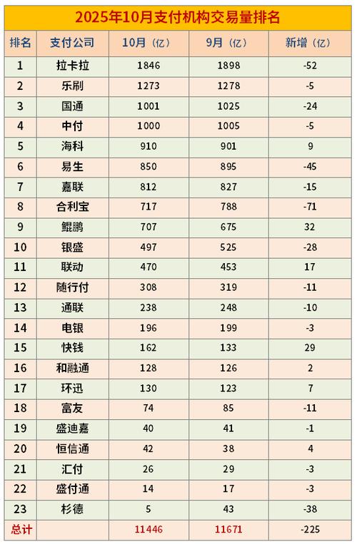 支付公司排行榜前十名