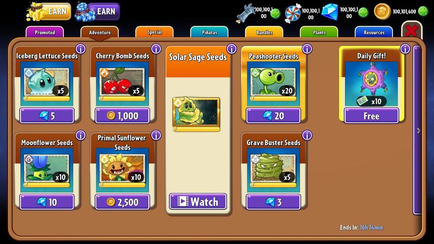 植物大战僵尸2全5阶植物破解版