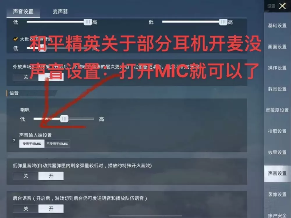 和平精英怎么开启语音