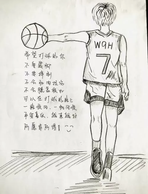 画一个篮球少年帅气