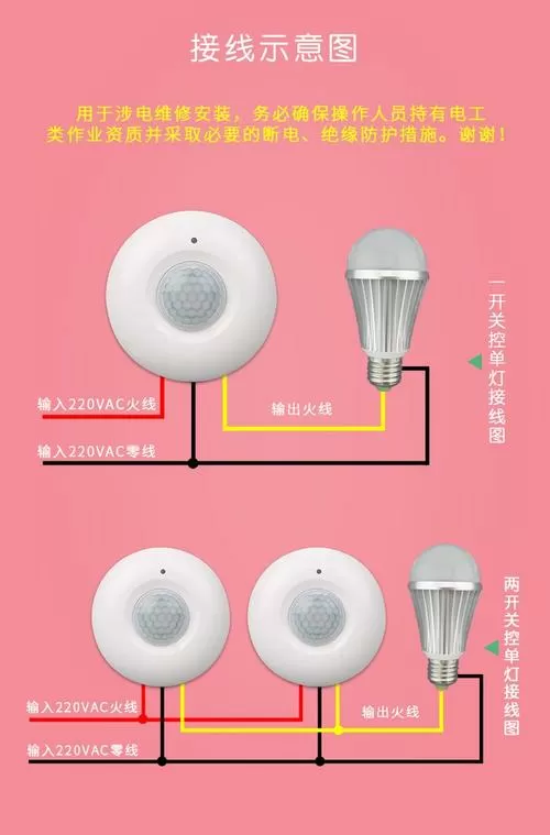 人体感应灯三线正确接法
