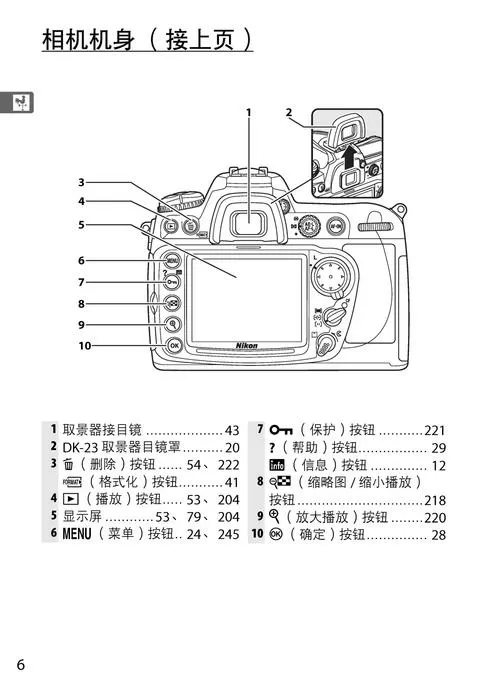 尼康3100说明书每个键